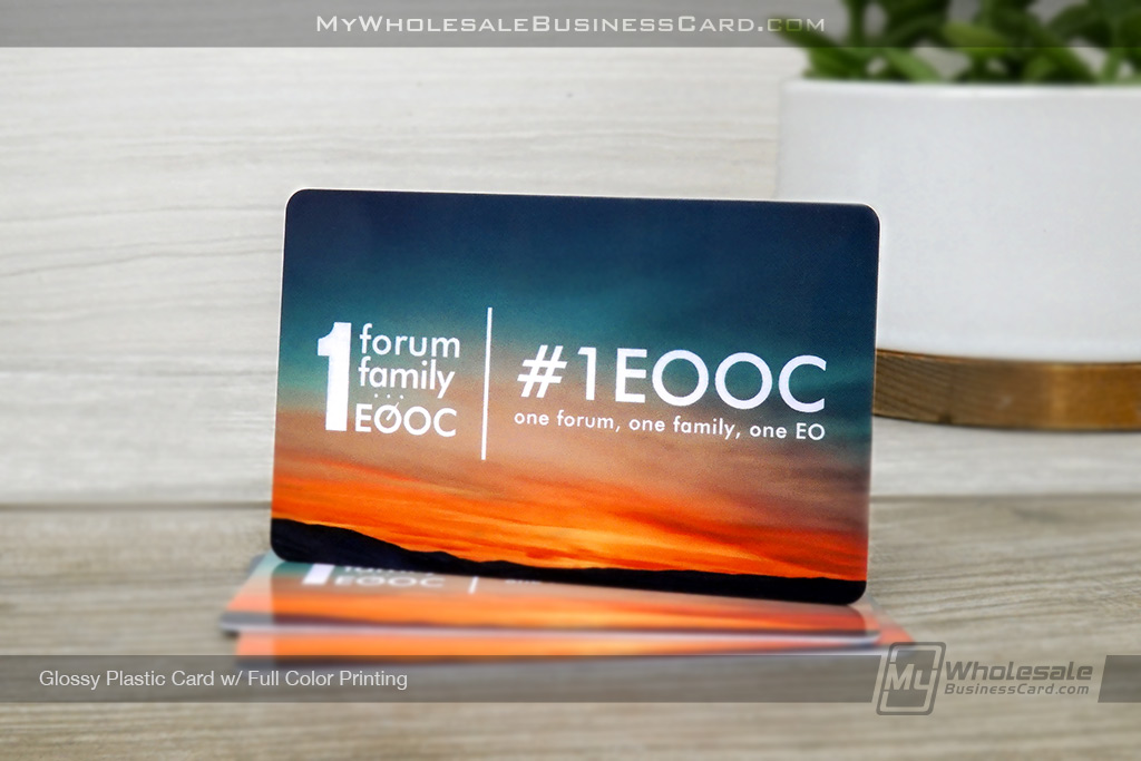 My Wholesale Business Card | Glossy Plastic Business Card Sunset Photo Full Color Print