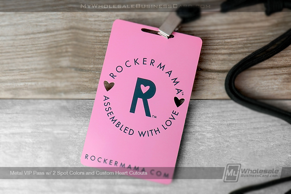 My Wholesale Business Card | Full Pink Printed Metal Vip Pass With Custom Design And Blue