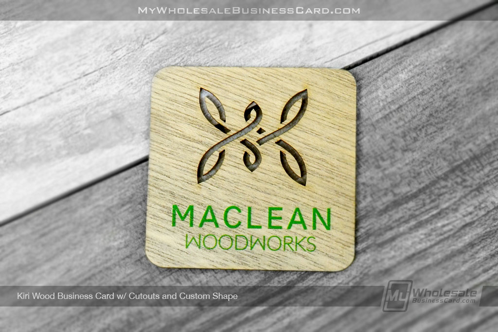 My Wholesale Business Card | Kiri Wood Business Card Custom Shape Design And Green Printing