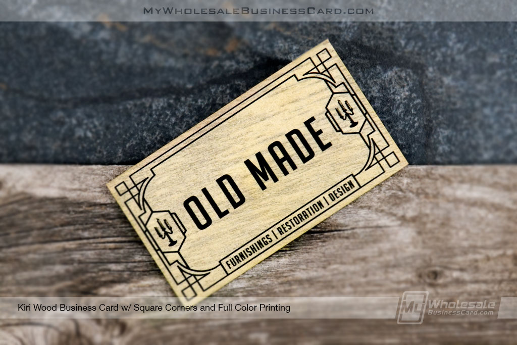My Wholesale Business Card | Kiri Wood Business Card Rustic Look And Feel For Restoration Company 1
