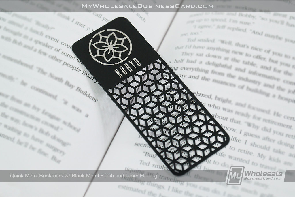 My Wholesale Business Card | Quick Black Metal Bookmark With Diamond Pattern Cutout Design