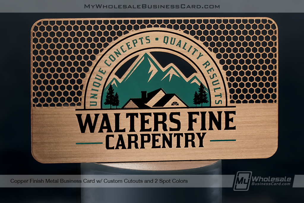 My Wholesale Business Card | Copper Finish Metal Business Card Carpentry Rustic Look And Brushed Finish Ws