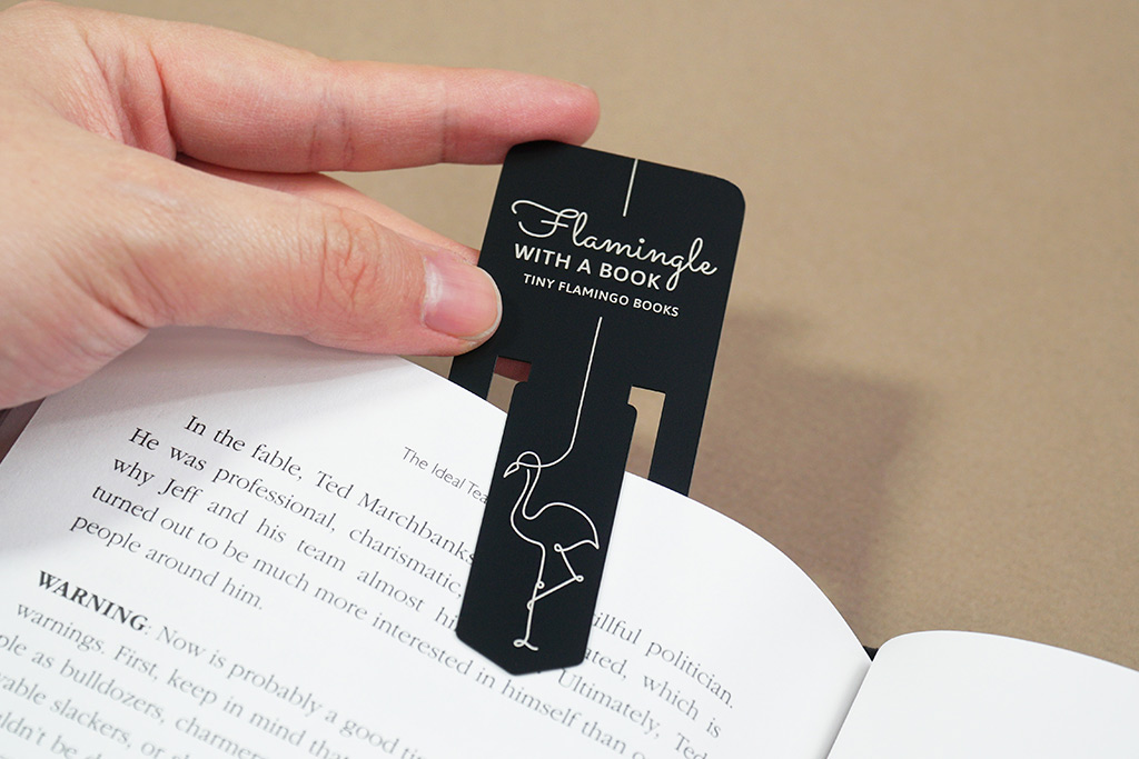 My Wholesale Business Card | Quick Black Metal Bookmark With Page Holder Design 1