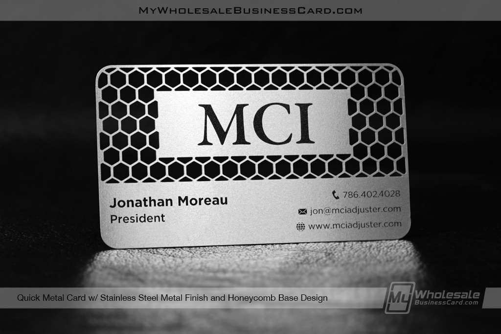 My Wholesale Business Card | Stainless Steel Quick Metal Business Card Design With Cutout Design Honeycomb