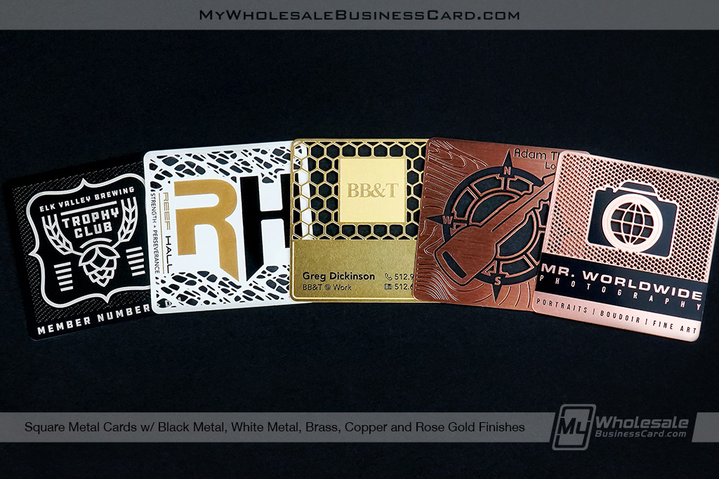 My Wholesale Business Card | Square Metal Business Cards In Multiple Finishes