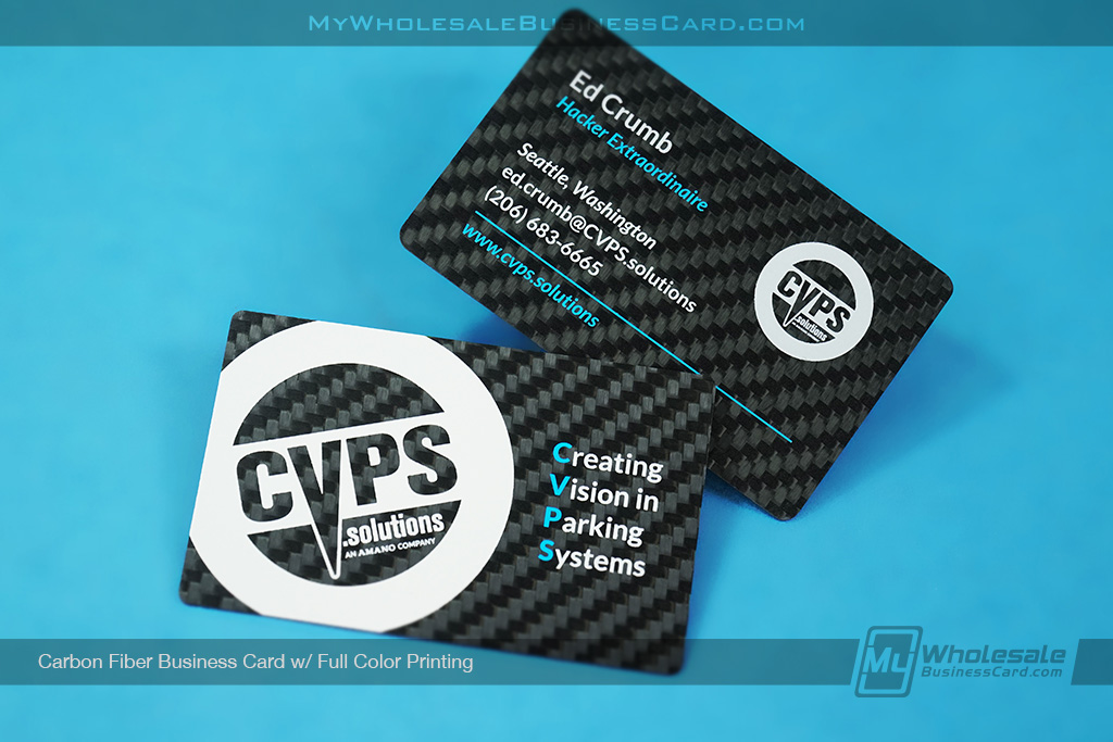 My Wholesale Business Card | Carbon Fiber Business Card Blue White Print Hacker Design Ws