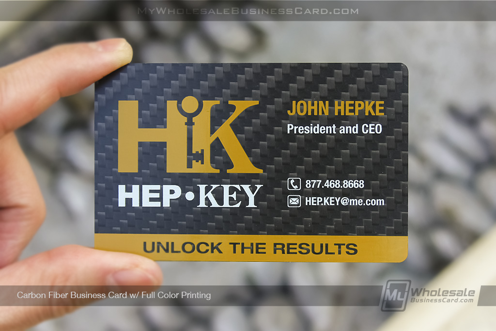 My Wholesale Business Card | Carbon Fiber Business Card With Gold Printing Ws