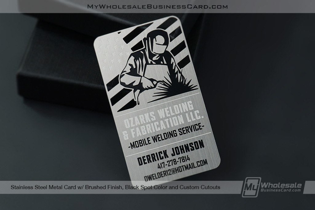 My Wholesale Business Card | Stainless Steel Metal Business Card For Welder Brushed Finish