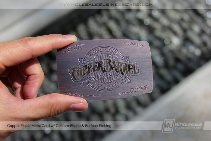 Copper Finish Metal Card Custom Shape