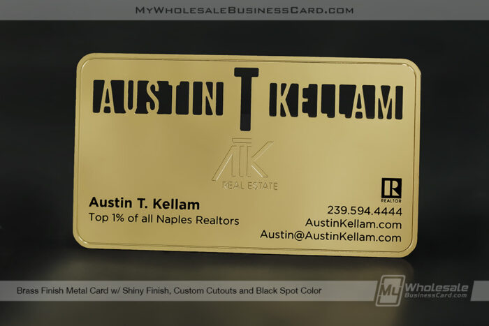 My Wholesale Business Card | Brass Shiny Gold Finish Lux Metal Business Card For Realtor Ws