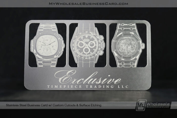 My Wholesale Business Card | Stainless Steel Business Card Custom Cutouts Surface Etching Exclusive Watches