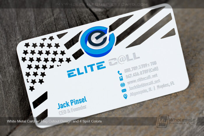 White-Metal-Business-Card-With-American-Flag-Inspired-Cutout-Design-And-Spot-Colors