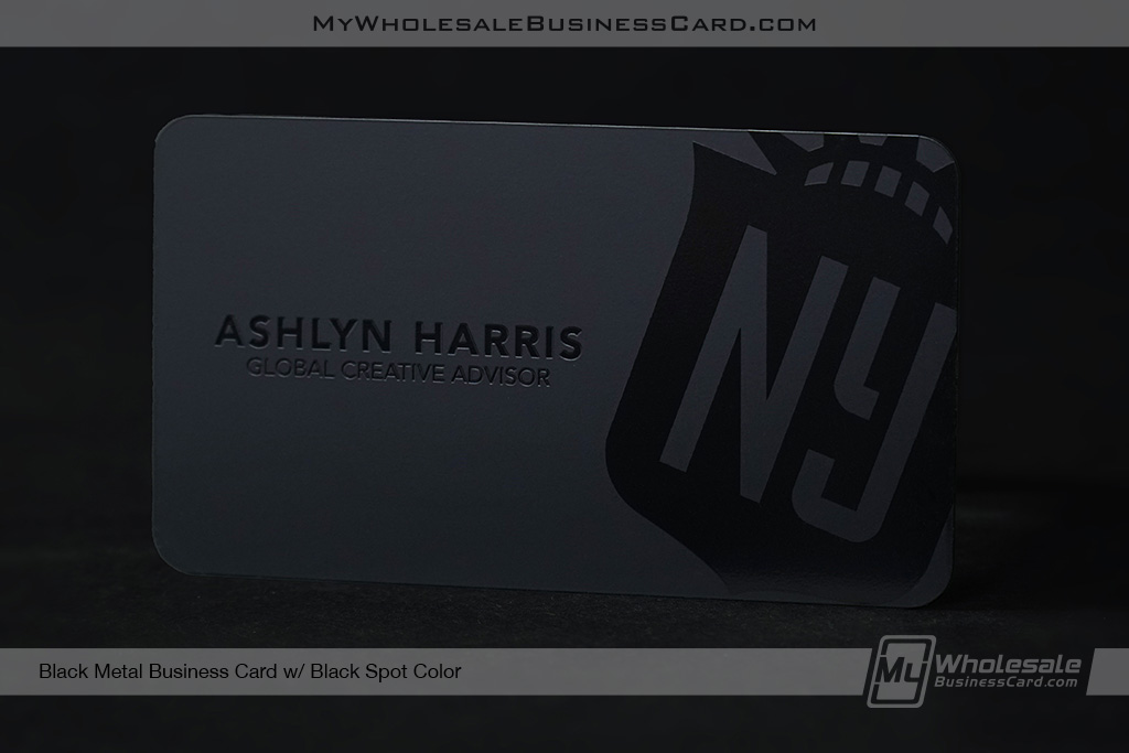 My Wholesale Business Card | Black Metal Business Card Black Spot Color Ny Soccer
