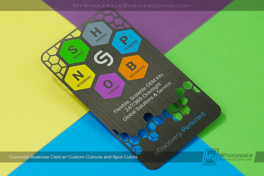 My Wholesale Business Card | Multi Color Gunmetal Business Card With Metal Brushed Finish