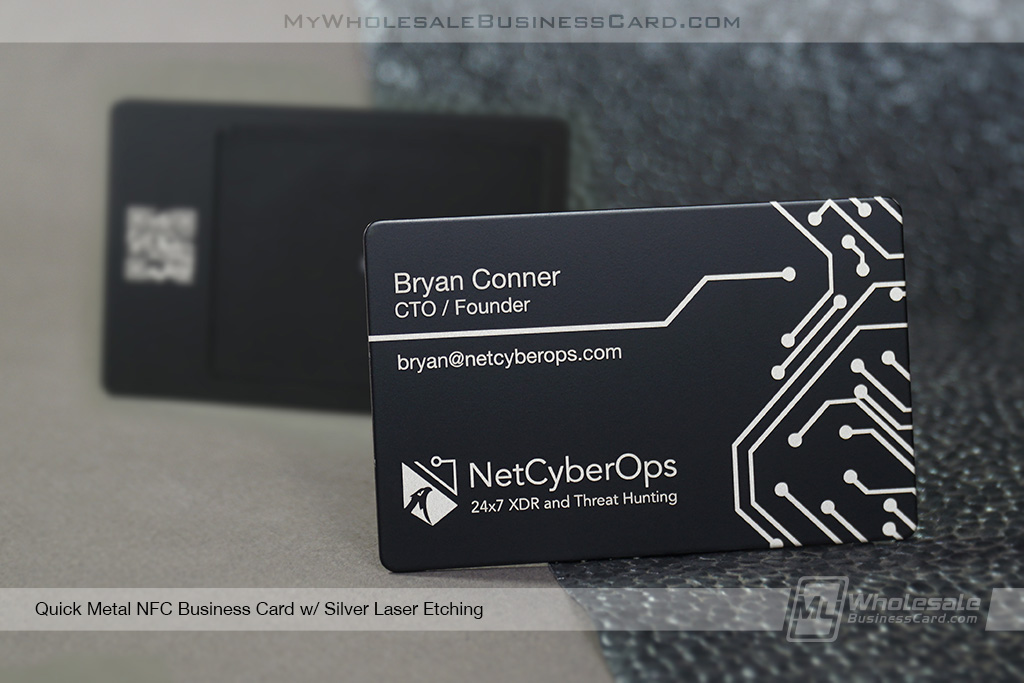 My Wholesale Business Card | Quick Metal Nfc Business Card Silver Laser Etching Netcyberops