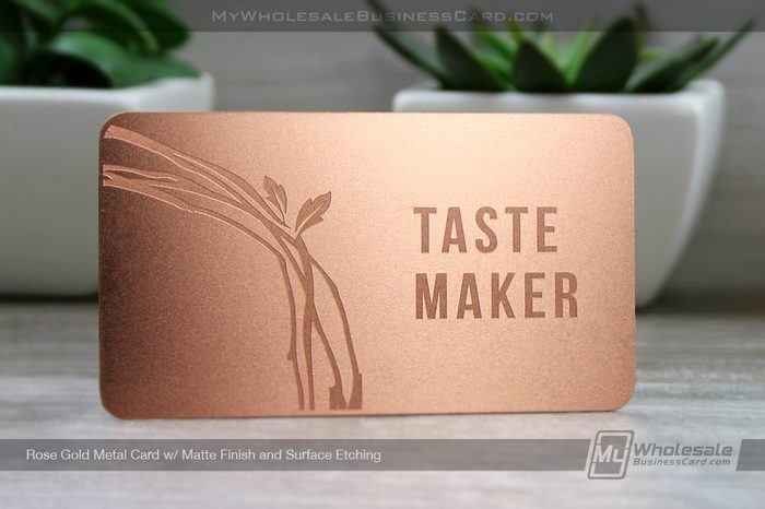My Wholesale Business Card | Matte Rose Gold Membership Card With Surface Etching